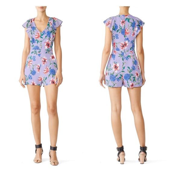 New! PARKER Ana Combo Floral Ruffle Romper - Picture 2 of 8